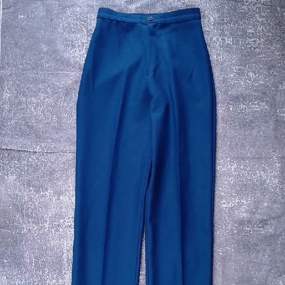 Vintage 90s Women's Blue Wide Leg Pants - Picture 4 of 8